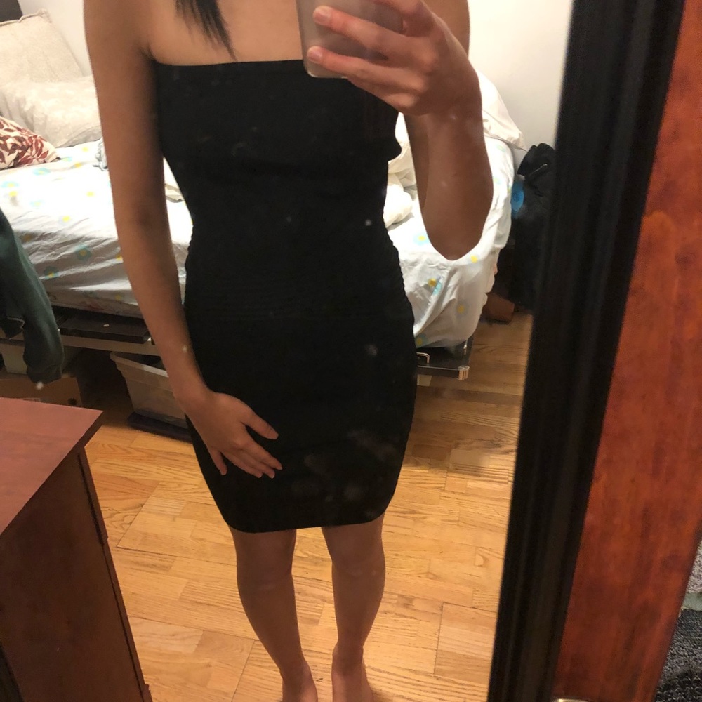 Black Zara strapless dress